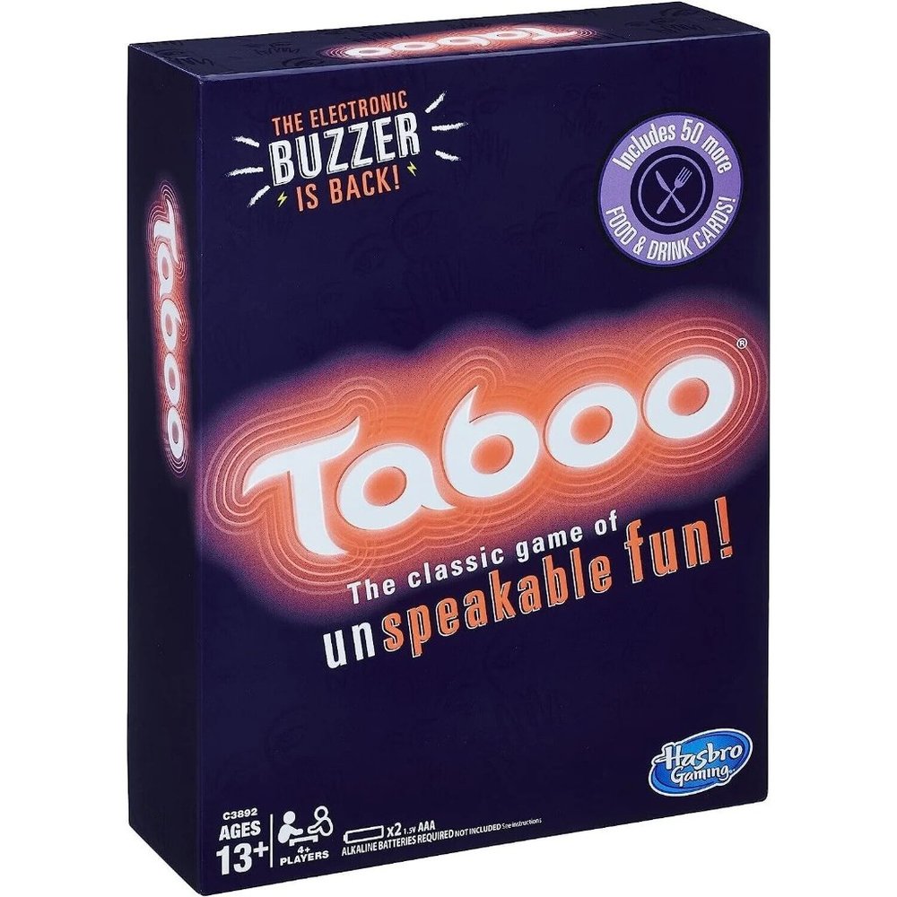 Taboo Hasbro Gaming Party Board Game With Buzzer - Age 12+ like new